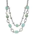   Steel Blue Quartz 28 With 2inch ext Multi Strand Necklace   28 Inch