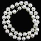 Gigasuperdeal 10mm white shell pearl round beads necklace 18 strand