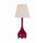   /WHT Aleta Chrome Table Lamp, Red Glass with White Fabric Shade