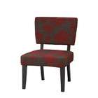 Linon Home Decor Products Accent Chair Gray with Red Flowers Pattern 