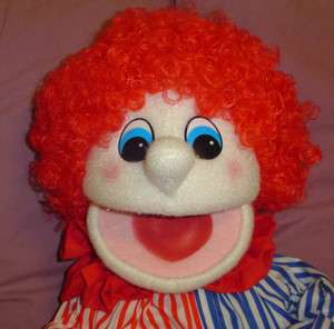 Professional Clown puppet wide mouth ventriloquist Red & Blue stripe 