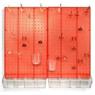 Azar 70 Pc Red Plastic Pegboard Organizer Kit   Red   22H x 13.5W 