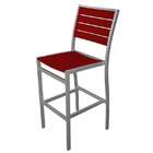   European Outdoor Bar Dining Chair   Candy Apple Red with Silver Frame