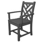   Recycled Chippendale Outdoor Patio Dining Arm Chair   Slate Grey