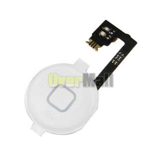 New Home Button Flex Cable + white Key Cap Assembly For iPhone 4G 4 