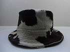 leather black white zebra print pony bucket hat expedited shipping