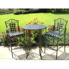 Alfresco Home Semplice Wrought Iron Bistro Chairs with Natural 