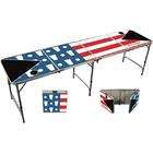 BJs Pong Tables Compact Portable Party Pong Table with American Flag 