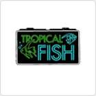 LED Neon Sign Saltwater Aquarium Tropical Fish 13 x 24 Simulated 