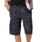 Overdrive Mens Belted Camo Cargo Shorts