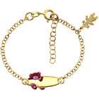  Silver Sterling Silver Rolo Link Baby ID Bracelet in Yellow Gold 