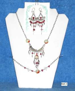   JEWELRY SET necklace EARRINGS bracelet PERUVIAN glass BEADS 50  
