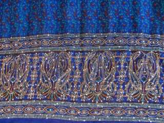   INDIAN Shawl Wrap THROW or Wall ART x 2 ~ One BLUE One GREEN  