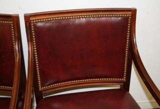   STYLE Traditional HICKORY leather Louis side guest chairs  