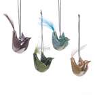   Furnishings Pack of 8 Glass and Feather Mini Bird Christmas Ornaments