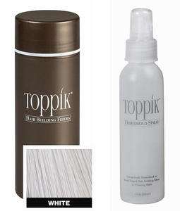 Toppik Hair Thickener Hide Baldness 2x25 gr WHITE+Spray  
