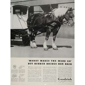 1936 Ad B. F. Goodrich Rubber Belgian Draft Horse   Original Print Ad 