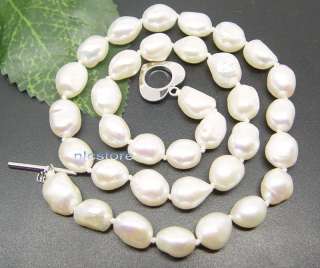 10mm natural white baroque pearls pearl necklace  
