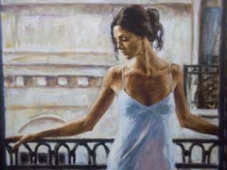 Fabian Perez BALCONY AT BUENOS AIRES I Tru Giclee on Canvas M 1/2 