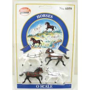  Model Power 6059 Set of 4 Horses   O Scale Toys & Games