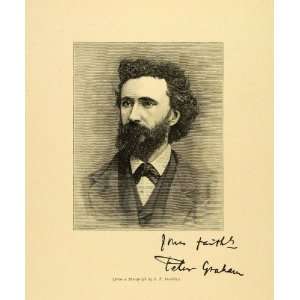  1887 Wood Engraving Peter Graham Portrait Art Figure 