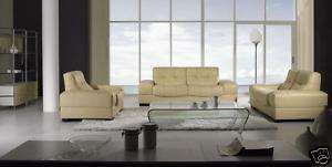 CARINA BEIGE Italian Leather Living Room Sectional Sofa  