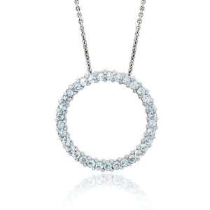 Glitzy Rocks Sterling Silver Blue Topaz Circle Necklace Jewelry
