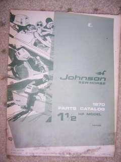 1970 Johnson Motor Parts Catalog Sea Horse 1 1/2 HP M  