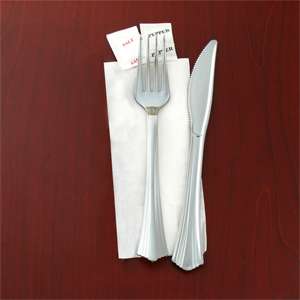   Comet Cutlery Pack with Knife, Fork, Napkin, Salt, Pepper 125/Case