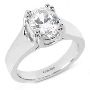 25 Ct. Trellis Double Prong Oval Cut Diamond Engagement Ring  goldia 