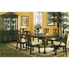 Coaster 7 pc cherry finish wood dining table set with detailed 