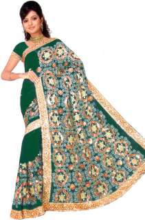 NW Wedding Bollywood Sequin Sari Saree BellyDance Dress  