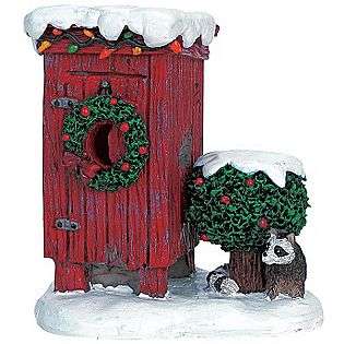 Christmas Village Accessory   Christmas Outhouse  Lemax Village 