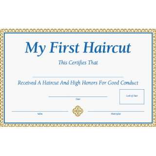  My First Haircut Certificate