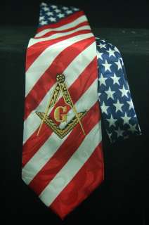 Masonic Flag Tie Brand New S&C Embroidered  