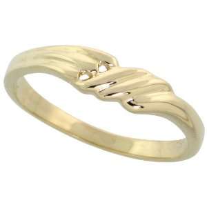  14k Gold Double Hole Freeform Ring, 5/32 (4mm) wide, size 