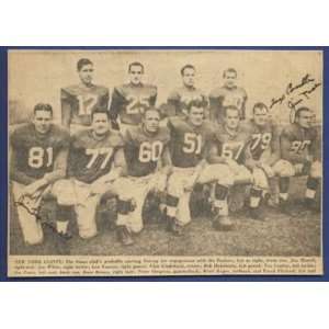 Jim Poole New York Giants Signed Newspaper Clipping 