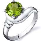   25 carats Peridot Solitaire Ring in Sterling Silver   Size 6