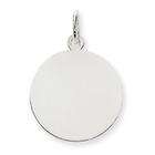   Plain .009 Gauge Round Engraveable Disc Charm in 14k White Gold