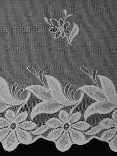 German White Lace Beautiful Flower Curtain 68L x 118W  