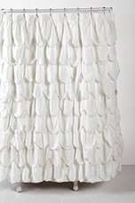 Stitched Scallop Ruffle Shower Curtain