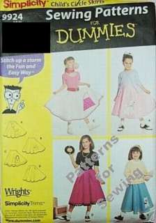 Simplicity Sewing for Dummies Pattern Girl Circle Skirt Size 7 14 OOP 