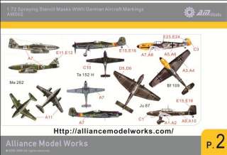   Model Works 172 WWII German Aircraft Markings Stencils, AW002  