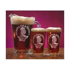  Personalized Old Time Pizzeria Theme Pint Glass Set 