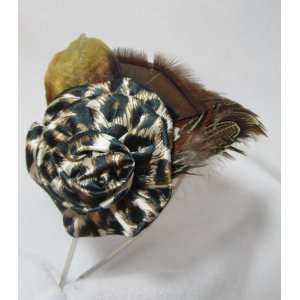  Brown Leopard Flower Headband 