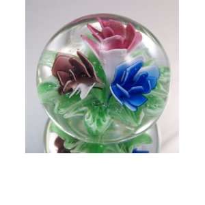 Murano Design Glass Rainbow Flower Huge Paperweight PW 423 