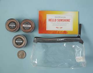   Escentuals HELLO SUNSHINE 3 piece Collection Set Kit plus Bag  