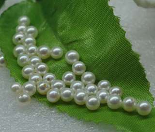 10pcs AAA 4mm luster natural 1/2 hole round FW pearl  