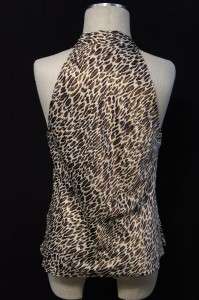 Billy Currington Brown/Black/Beige Leopard Print Sleeveless Blouse Sz 