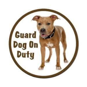  PIT BULL GUARD DOG ON DUTY   Sticker Decal   #S198 